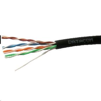 DATACOM UTP drát CAT5E PE, venkovní, černý