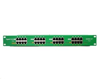 Gigabitový stíněný 16-portový PoE panel, 802.3af/at
