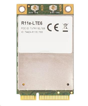 MikroTik R11e-LTE6 - 2G/3G/4G/LTE miniPCi-e karta, 2x u.Fl
