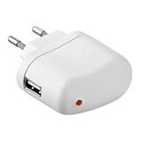 Napájecí a nabíjecí adaptér 230V na USB, 1A, bílá barva