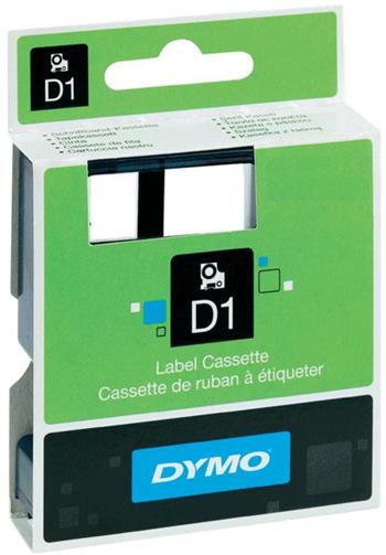 Páska do popisovačky DYMO D1 12 mm x 7 m, bílá na černém podkladu