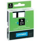 Páska do popisovačky DYMO D1 12 mm x 7 m, bílá na černém podkladu