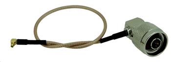 Pigtail MMCX male - N male, úhlový 90°, 250 mm