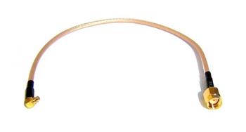 Pigtail MMCX male - RSMA male, uhlový, 250 mm