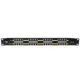 PoE panel 19", osazený, stíněný, 16 x RJ45, pasivní PoE injektor