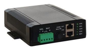 POE/Solar Dual input battery charging controller. 24V in 24V out, 8A, 2.6A POE Input, 60W