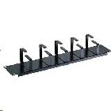 RACK 19" Vyvazovací panel 2U, 5x kov.háček (8,0 x 4,5-6,0cm) černý