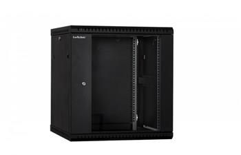 RACK LanTechnic, 19", 12U, 600x450mm, prosklené dveře, nástěnný, jednodílný, černá