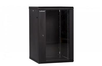 RACK LanTechnic, 19", 18U, 600x600mm, prosklené dveře, nástěnný, jednodílný, černá