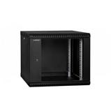 RACK LanTechnic, 19", 9U, 600x600mm, prosklené dveře, nástěnný, jednodílný, černá