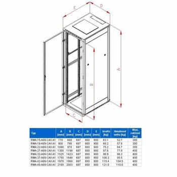 RACK Triton , 19", 37U, 800x900mm, stojanový - RMA-37-A89-CAX-A1