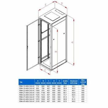 RACK Triton , 19", 42U, 600x800mm, stojanový - RMA-42-A68-CAX-A1
