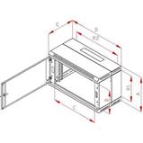 RACK Triton , 19", 9U, 600x300mm, nástěnný - RBA-09-AD2-CAX-A1