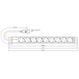 Rozvodný panel SCHUKO, 19", 9x zásuvka, kabel 3m
