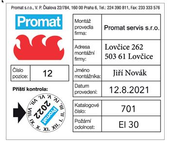 Samolepka Promat